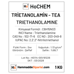 Trietanolamin | Triethanolamine | TEA 3 Trietanolamin, TEA, Triethanolamine