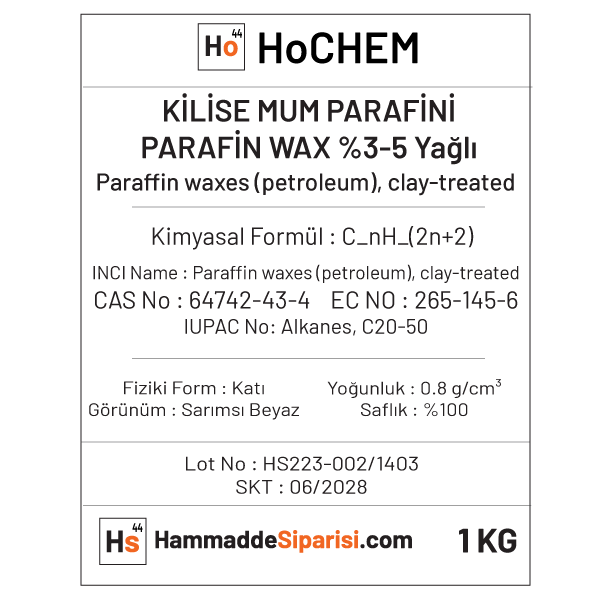 Kilise Mum Parafini (Parafin Wax %3-5) 1 Kilise Mum Parafini (Parafin Wax %3-5)